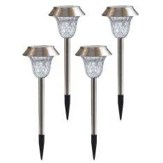 Steel vandtætte Solcellelamper i rustfrit stål - Sæt med 4 stk.