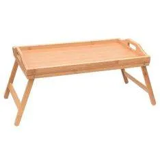 Foldbart Serveringsbord i natur bambustræ  51x31 cm