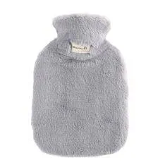 Varmedunk - 2L - Med fluffy cover - Lysegrå