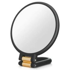 Dobbeltsidet transportabel Makeup spejl med 10x Zoom - Sort