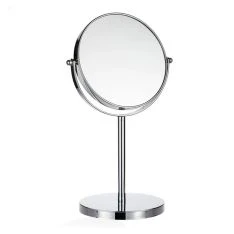 Makeup spejl i metal med 10x Zoom / 360 grader roterbar - Sølv