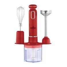 Swiss Haus - Elektrisk stavblendersæt 600W / Chopper 500ml - Rustfrit stål - Rød