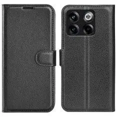 OnePlus 10T 5G - Læder cover / pung - Sort