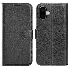 iPhone 16 - Læder cover / pung - Sort