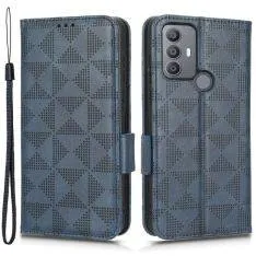 TCL 30 SE/30E / 305/306 - Triangle læder cover med aftagelig strop - Blå