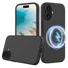 iPhone 16 - Magnetisk silikone cover - Magsafe kompatibel - Sort