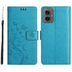 Motorola Moto G55 5G - Læder cover med aftagelig strop - Blå
