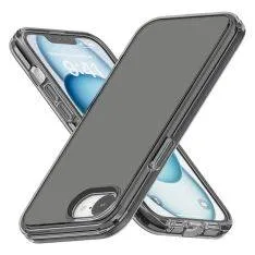  iPhone 17e / 16e - Slim shockproof hybrid cover - Transparent/grå