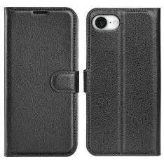 iPhone 17e / 16e - Læder cover / pung - Sort