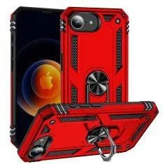 iPhone 17e / 16e - Shockproof håndværker cover m/ Kickstand - Rød