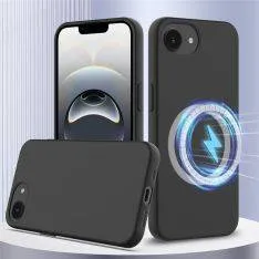 iPhone 17e / 16e - Magnetisk silikone cover - Magsafe kompatibel - Sort