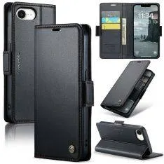  iPhone 17e / 16e - CASEME RFID læder cover / pung - Sort