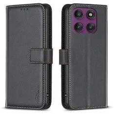 Motorola Edge 60 Pro 5G - BINFEN læder cover / pung - Sort