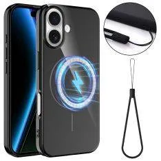 iPhone 17 - Magnetisk gummi cover - Magsafe kompatibel - Sort