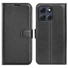 Motorola G86 5G - Læder cover / pung - Sort