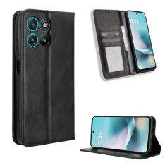 Motorola G57 / G57 Power - Flip læder cover med magnetisk lukning - Sort