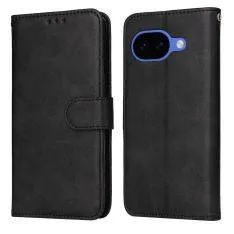 Google Pixel 10a - Læder cover / pung - Sort