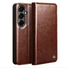 Samsung Galaxy S26 Plus - QIALINO "Classic" ægte læder cover / pung - Brun