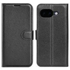 Google Pixel 10a - Amorus læder cover / pung med kortholdere - Sort