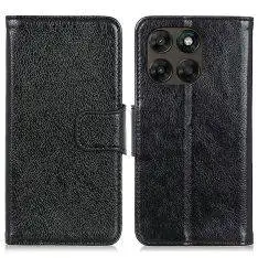 Motorola Moto G77 5G  /  G67 5G - Ægte læder cover / pung - Sort