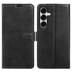 Samsung Galaxy S25 Plus - Vintage læder cover / pung - Sort