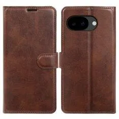 Google Pixel 10a - Vintage læder cover / pung - Mørk brun