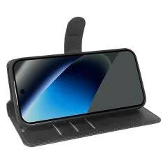 Google Pixel 10a - Vintage læder cover / pung - Sort