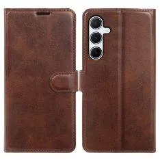 Samsung Galaxy A55 5G - Vintage læder cover / pung - Mørk brun