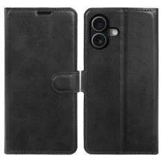iPhone 17 - Vintage læder cover / pung - Sort
