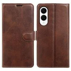 Samsung Galaxy S25 Edge - Vintage læder cover / pung - Mørk brun