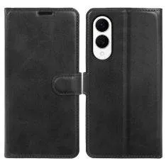 Samsung Galaxy S25 Edge - Vintage læder cover / pung - Sort