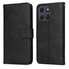 Motorola G17 4G / G17 Power 4G - Læder cover / pung - Sort
