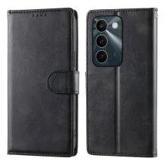 Realme C100 5G / C83 5G - Læder cover / pung - Inkl. Aftagelig rem - Sort