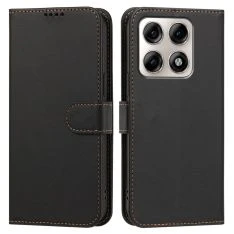 Motorola Edge 70 Pro 5G - Classic læder cover / pung - Sort