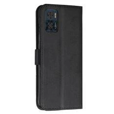 Motorola E22 4G / E22i 4G - Læder cover / pung - Sort