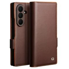 Samsung Galaxy Z Fold8 Ultra - QIALINO Slim ægte læder cover med magnetlukning - Mørkebrun