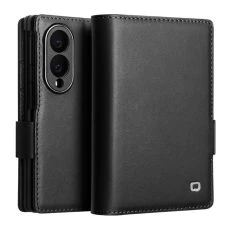 Samsung Galaxy Z Fold8 - QIALINO Slim ægte læder cover med magnetlukning - Sort
