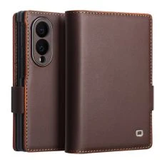 Samsung Galaxy Z Fold8 - QIALINO Slim ægte læder cover med magnetlukning - Mørkebrun