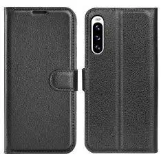 Sony Xperia 10 V - Læder cover / pung - Sort