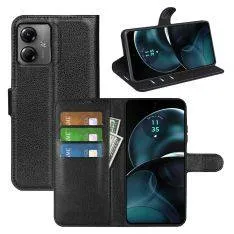 Motorola G14 - Læder cover / pung - Sort