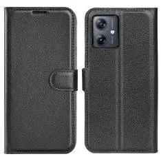 Motorola G54 5G - Læder cover / pung - Sort