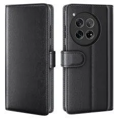 OnePlus 12 5G - Ægte læder cover / pung - Sort