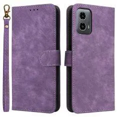 Motorola Moto G34 5G - RFID læder cover / pung - Aftagelig strop - Lilla