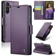 Samsung Galaxy A15 - CASEME RFID læder cover - Lilla