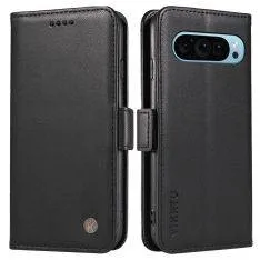 Google Pixel 10 Pro / 10 / 9 Pro / 9 - Slim læder cover / pung - Sort