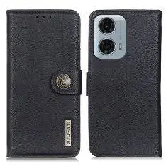Motorola G24 Power - KHAZNEH læder cover / pung - Sort