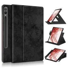 Samsung Galaxy Tab S9 Plus - Læder cover - Roterbar 360 grader - Sort