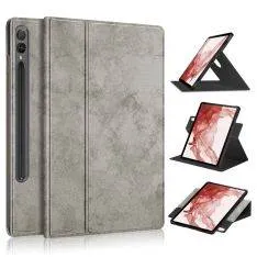 Samsung Galaxy Tab S9 Plus - Læder cover - Roterbar 360 grader - Grå
