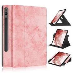 Samsung Galaxy Tab S9 Plus - Læder cover - Roterbar 360 grader - Pink