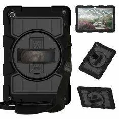 Samsung Galaxy Tab A9 Plus  / Tab A11 Plus - Shockproof Hybrid cover - Aftagelig skulderrem - Sort